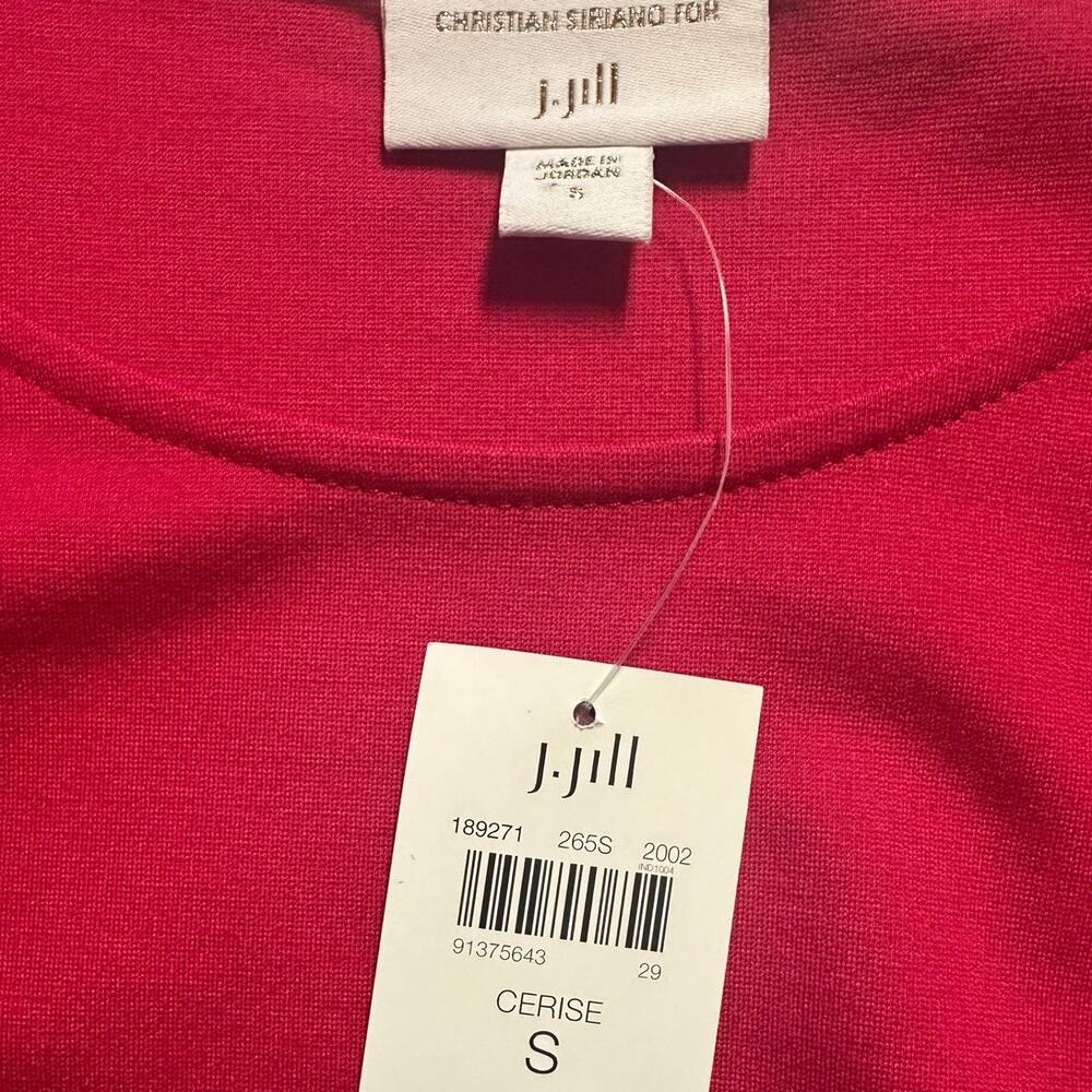 Christian Siriano x J. Jill Hot Pink A-Line Dress S Puff Sleeve Barbiecore NWT - Picture 5 of 10